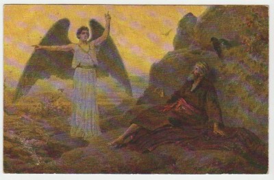 Христианская культура в картинках - Image 1V L ange du  seigneur apparait au prophete Elie 1 Rois 19 3-5.jpg
